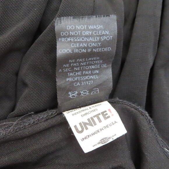 Donna Karan Medium Black Strapless Ruched Dress Leather Straps Union Made VTG - Picture 11 of 12